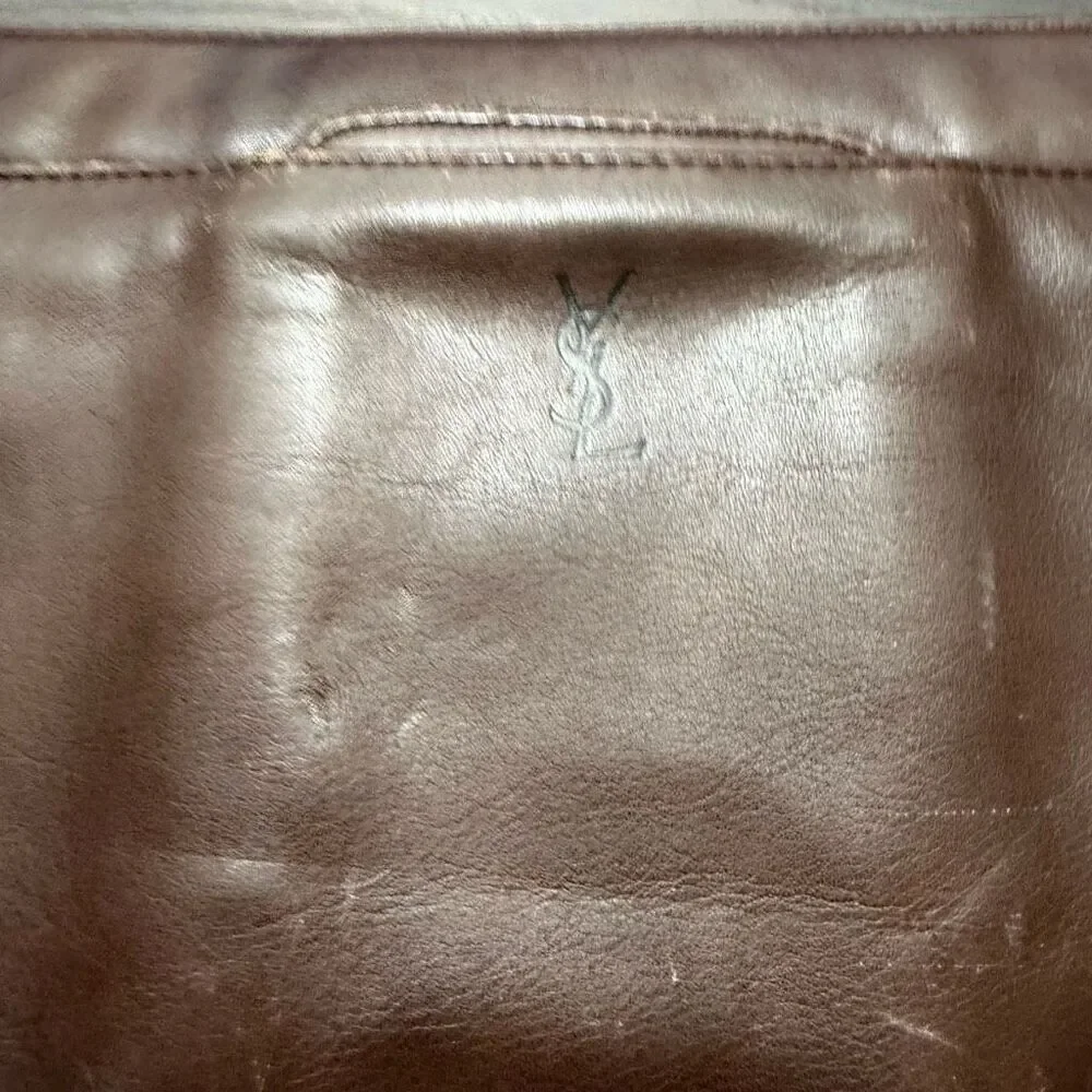 Vintage Rare YSL Yves Saint Laurent Brown Portfolio Briefcase Bag